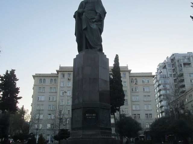 Monument to Nizami Ganjavi in Baku